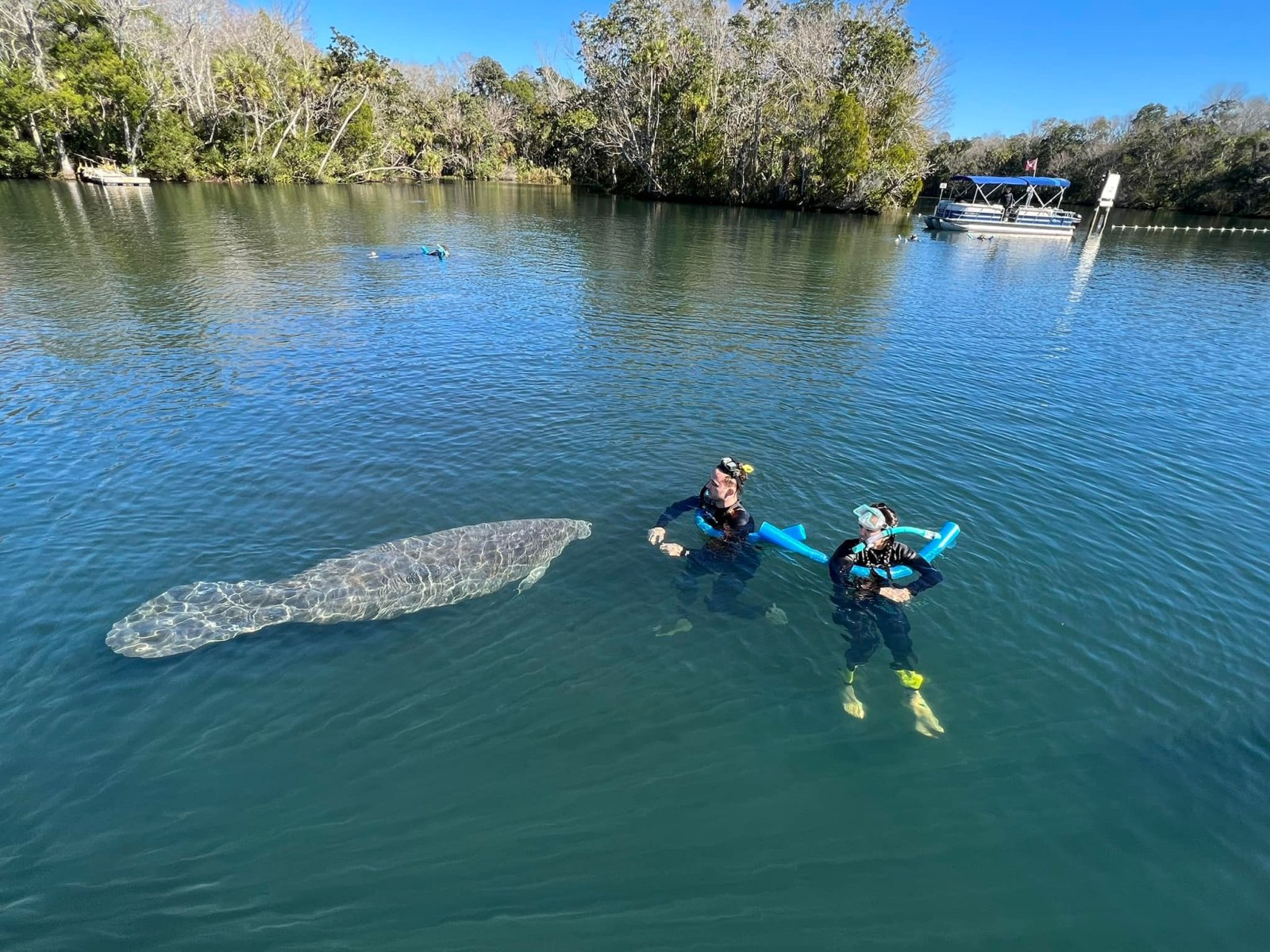 a group of people in a body of water